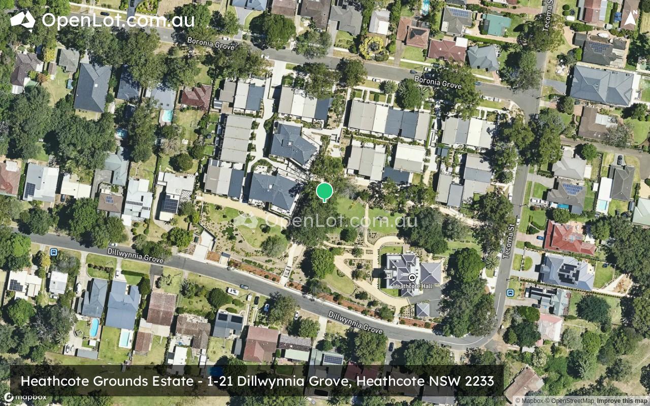 Satellite image for Heathcote Grounds Estate - 1-21 Dillwynnia Grove, Heathcote NSW 2233
