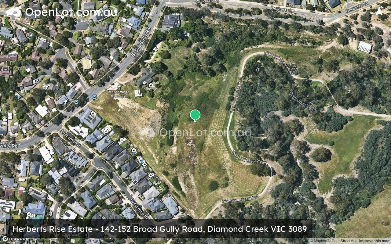 Satellite image for Herberts Rise Estate - 142-152 Broad Gully Road, Diamond Creek VIC 3089