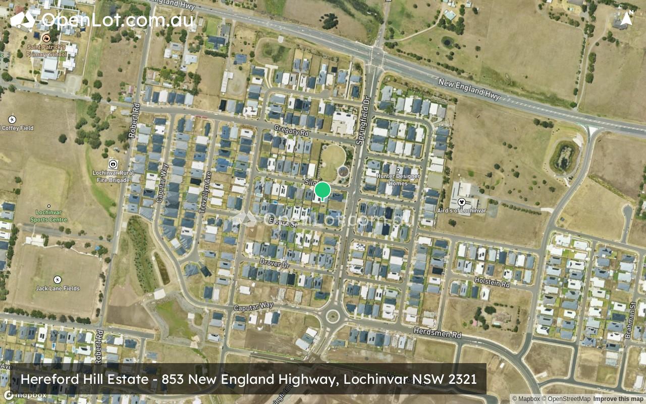 Satellite image for Hereford Hill Estate - 853 New England Highway, Lochinvar NSW 2321