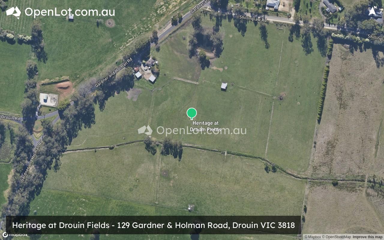 Satellite image for Heritage at Drouin Fields - 129 Gardner & Holman Road, Drouin VIC 3818