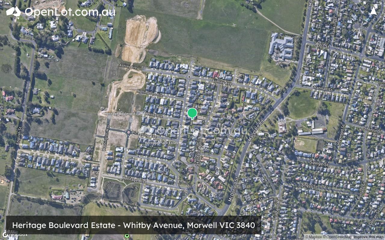 Satellite image for Heritage Boulevard Estate - Whitby Avenue, Morwell VIC 3840