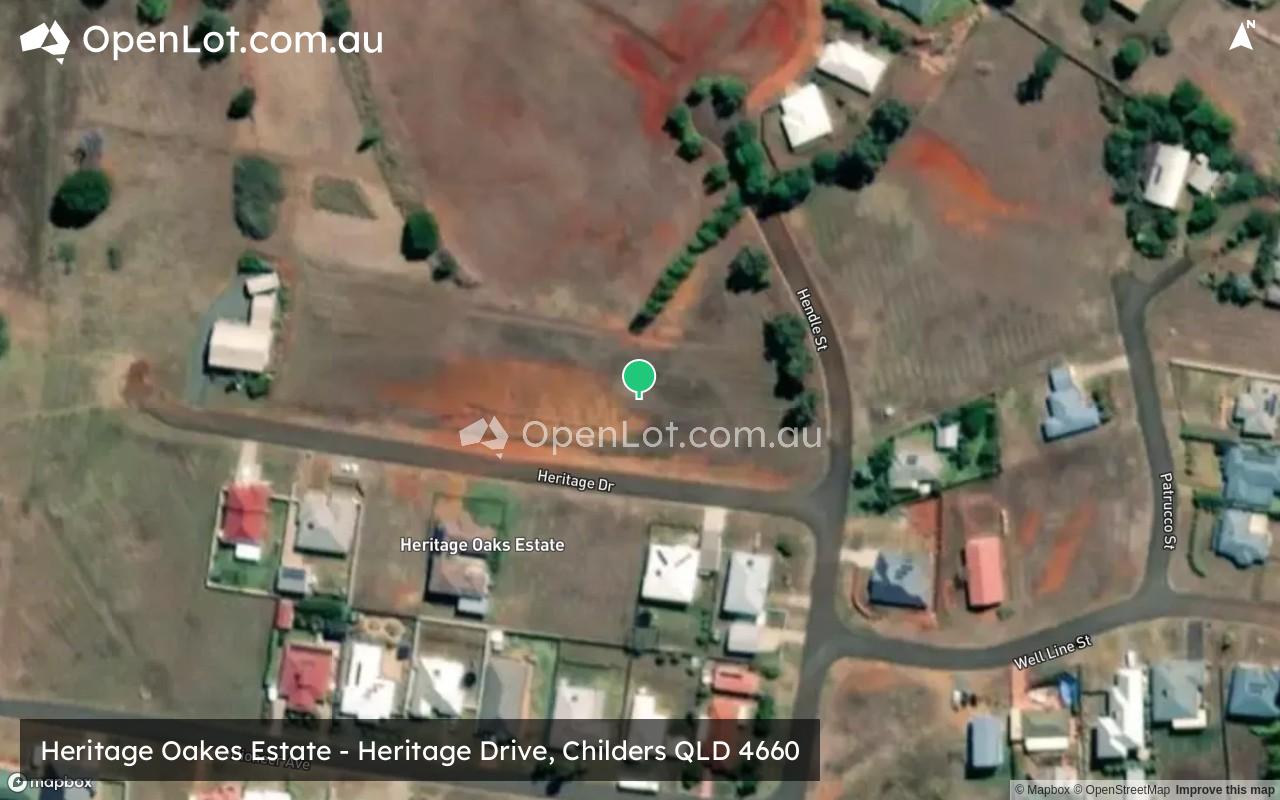 Satellite image for Heritage Oakes Estate - Heritage Drive, Childers QLD 4660