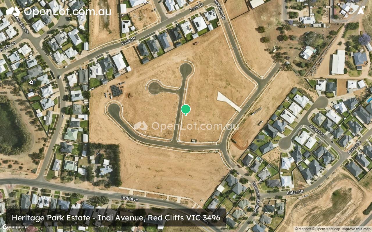 Satellite image for Heritage Park Estate - Indi Avenue, Red Cliffs VIC 3496