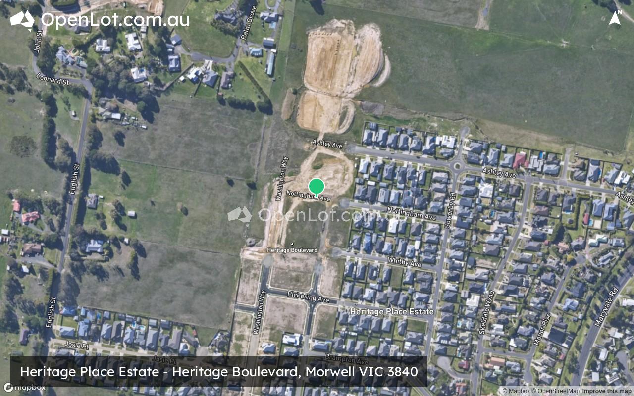 Satellite image for Heritage Place Estate - Heritage Boulevard, Morwell VIC 3840