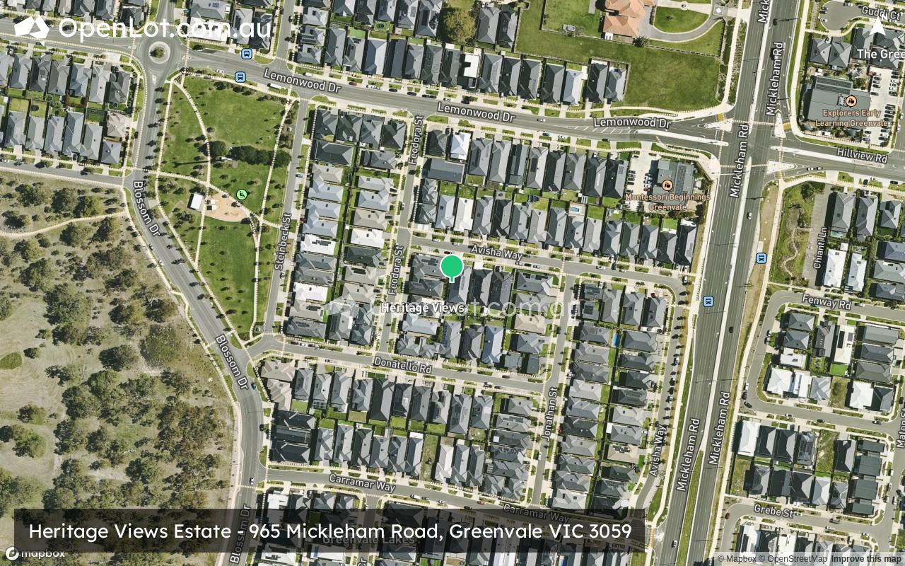 Satellite image for Heritage Views Estate - 965 Mickleham Road, Greenvale VIC 3059