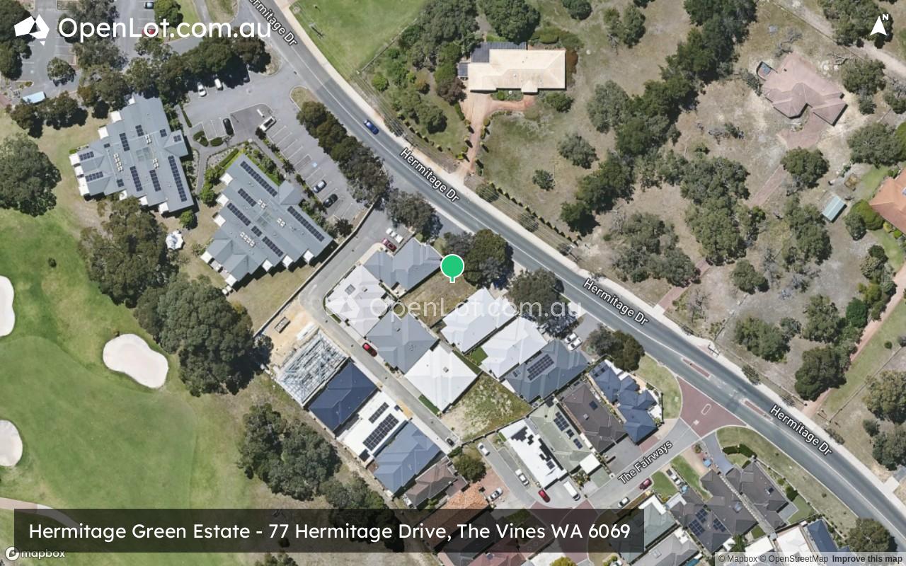 Satellite image for Hermitage Green Estate - 77 Hermitage Drive, The Vines WA 6069