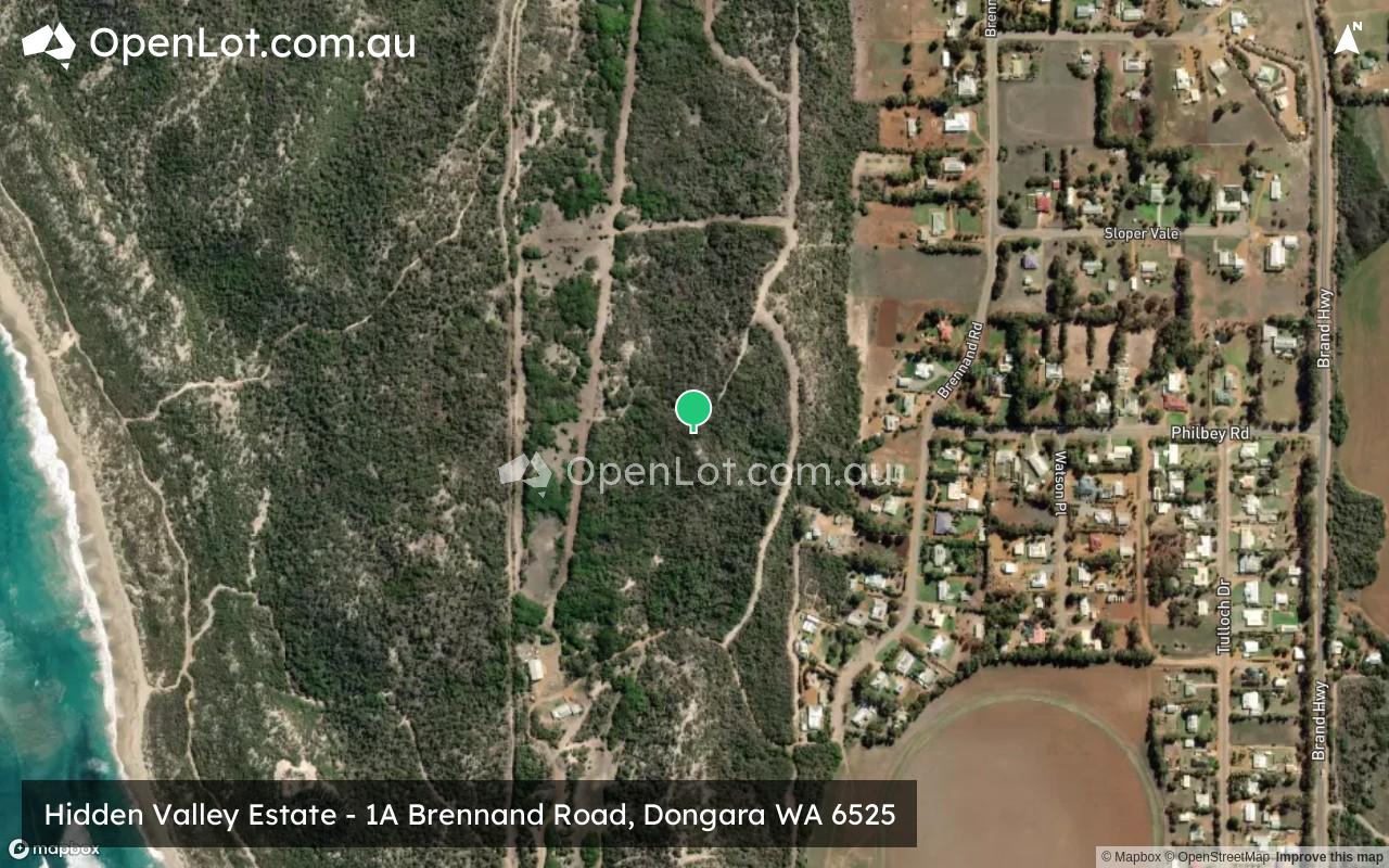 Satellite image for Hidden Valley Estate - 1A Brennand Road, Dongara WA 6525