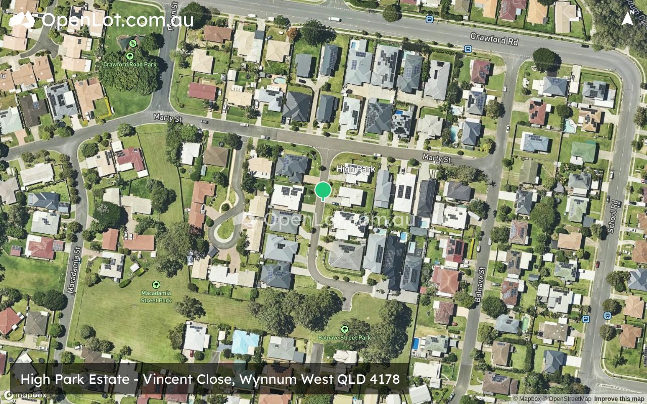 Satellite image for High Park Estate - Vincent Close, Wynnum West QLD 4178