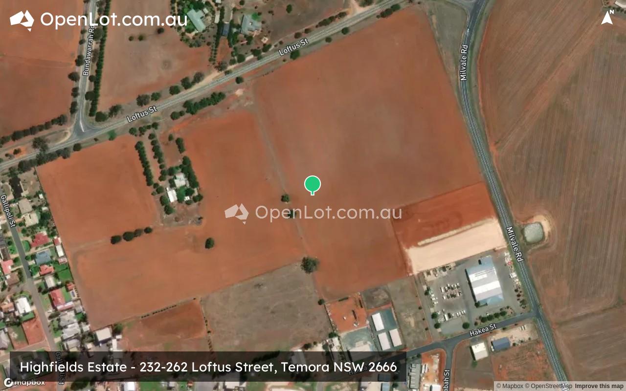 Satellite image for Highfields Estate - 232-262 Loftus Street, Temora NSW 2666