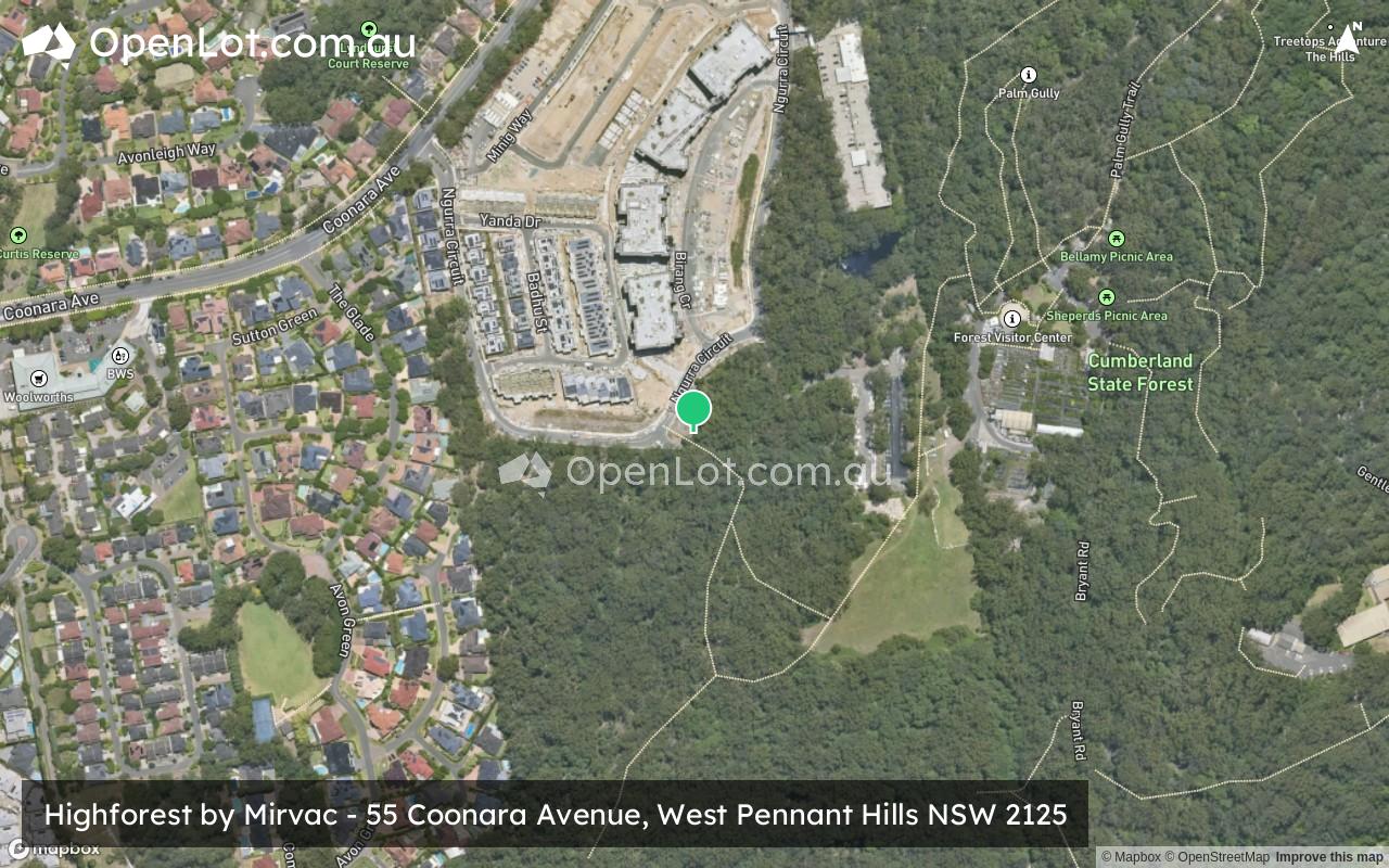 Satellite image for Highforest by Mirvac - 55 Coonara Avenue, West Pennant Hills NSW 2125