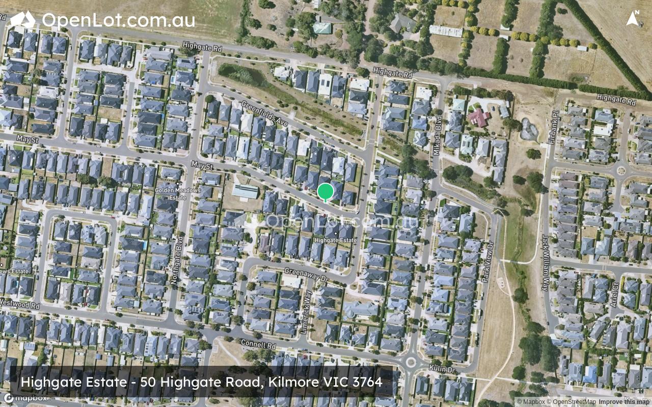 Satellite image for Highgate Estate - 50 Highgate Road, Kilmore VIC 3764