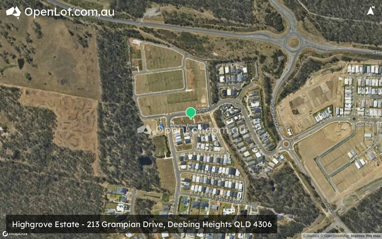 Satellite image for Highgrove Estate - 213 Grampian Drive, Deebing Heights QLD 4306