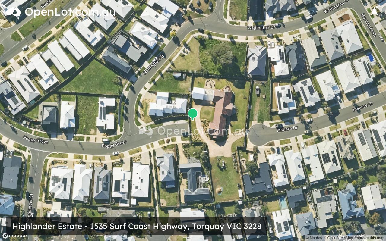 Satellite image for Highlander Estate - 1535 Surf Coast Highway, Torquay VIC 3228