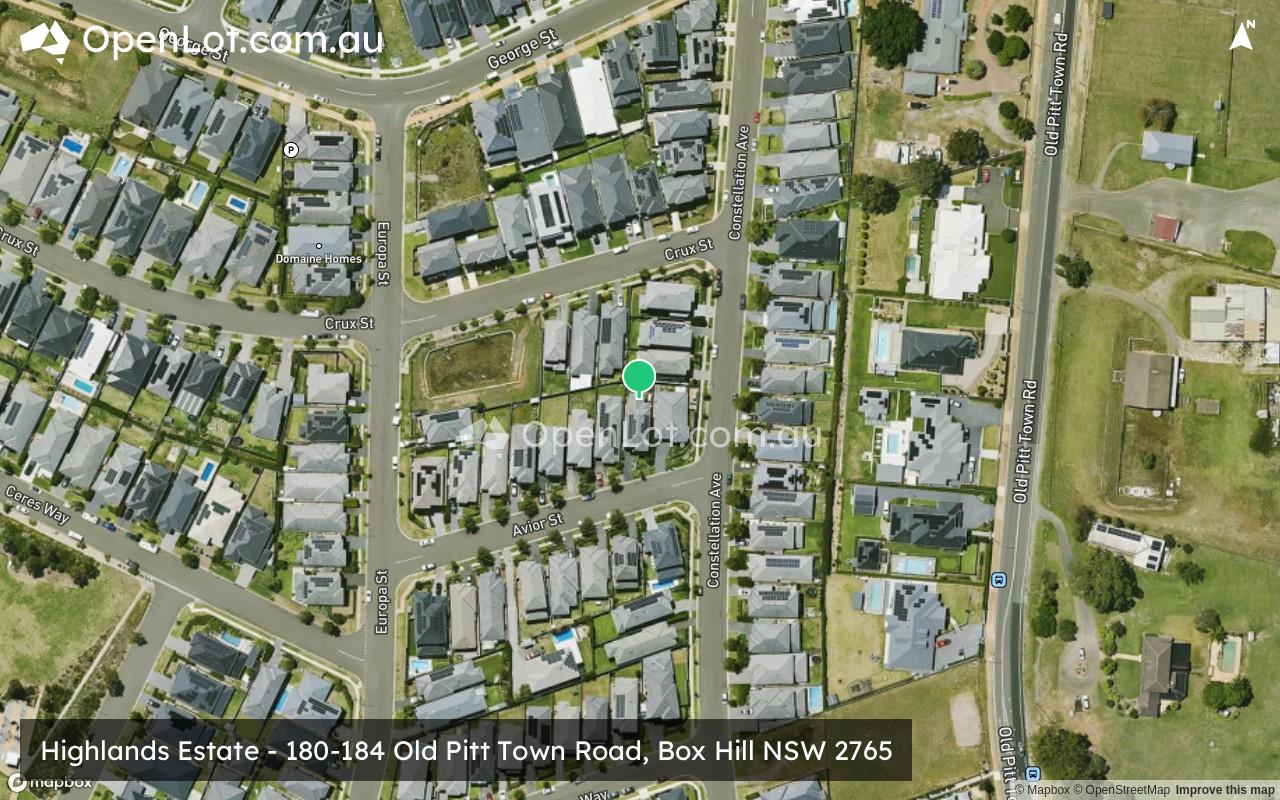 Satellite image for Highlands Estate - 180-184 Old Pitt Town Road, Box Hill NSW 2765