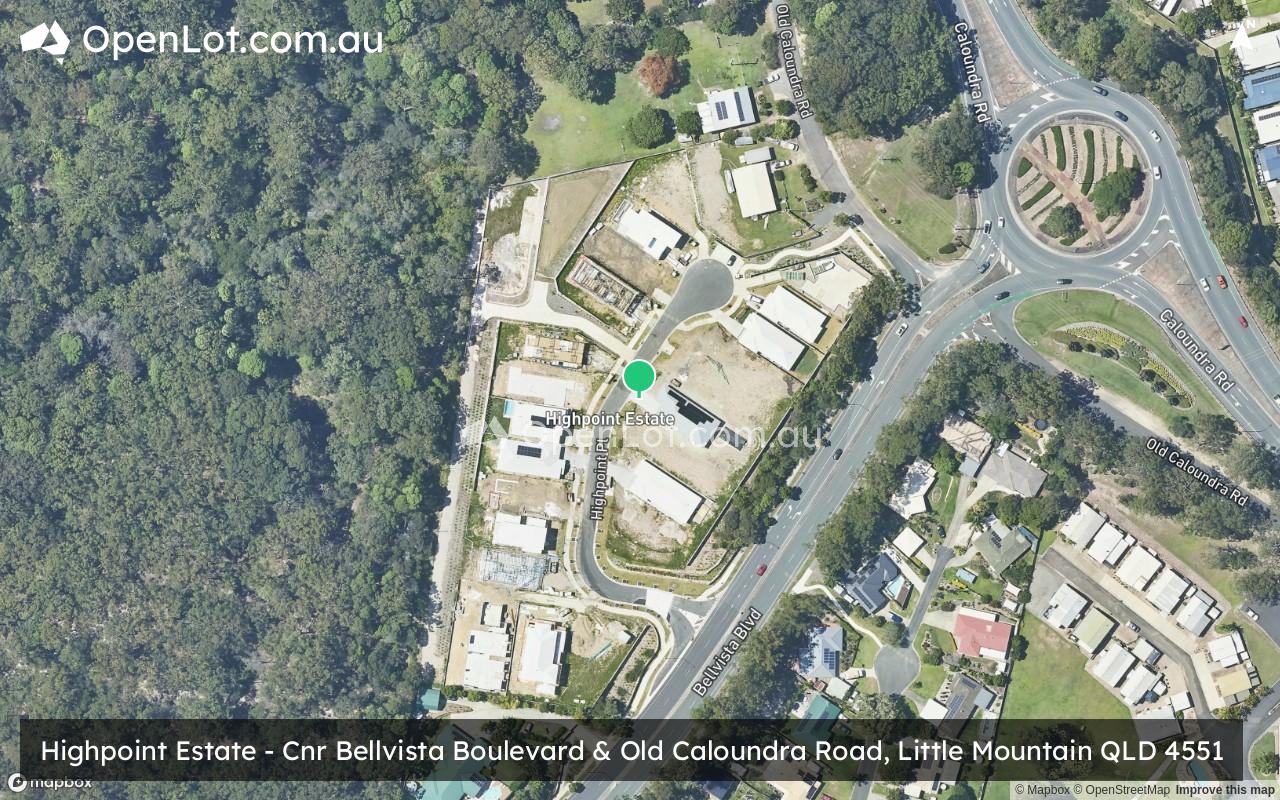 Satellite image for Highpoint Estate - Cnr Bellvista Boulevard & Old Caloundra Road, Little Mountain QLD 4551