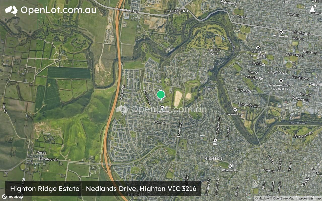 Satellite image for Highton Ridge Estate - Nedlands Drive, Highton VIC 3216