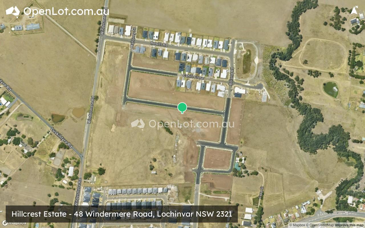 Satellite image for Hillcrest Estate - 48 Windermere Road, Lochinvar NSW 2321