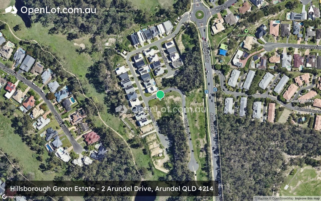 Satellite image for Hillsborough Green Estate - 2 Arundel Drive, Arundel QLD 4214