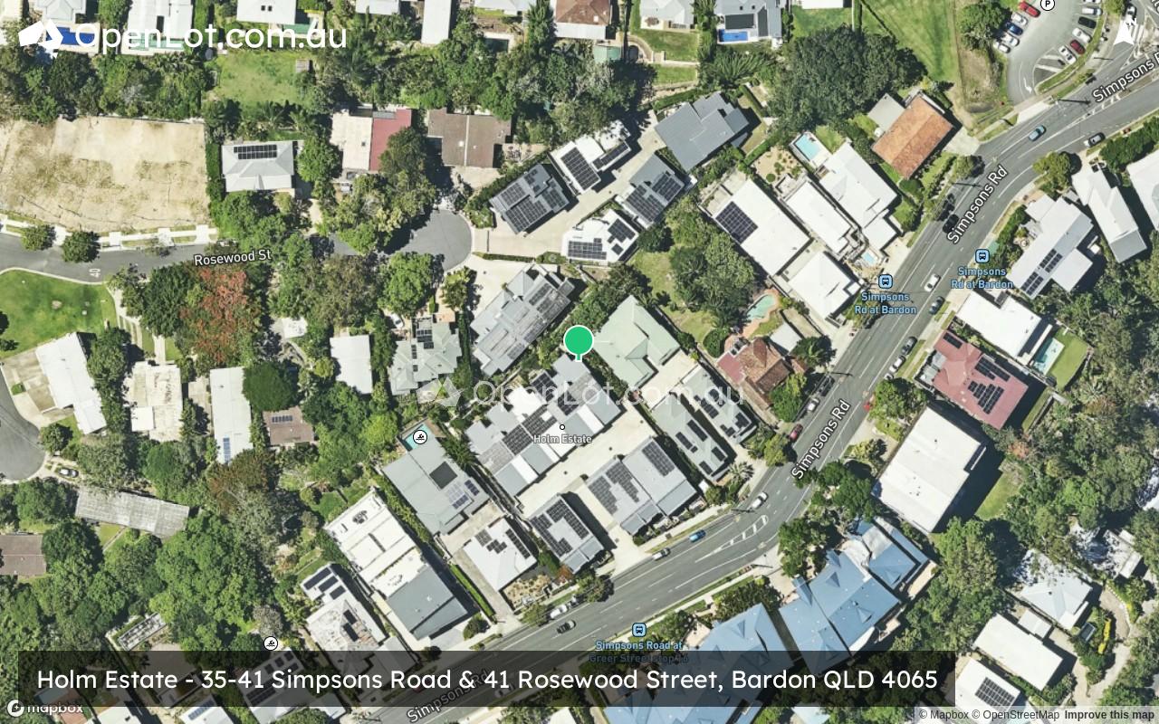 Satellite image for Holm Estate - 35-41 Simpsons Road & 41 Rosewood Street, Bardon QLD 4065