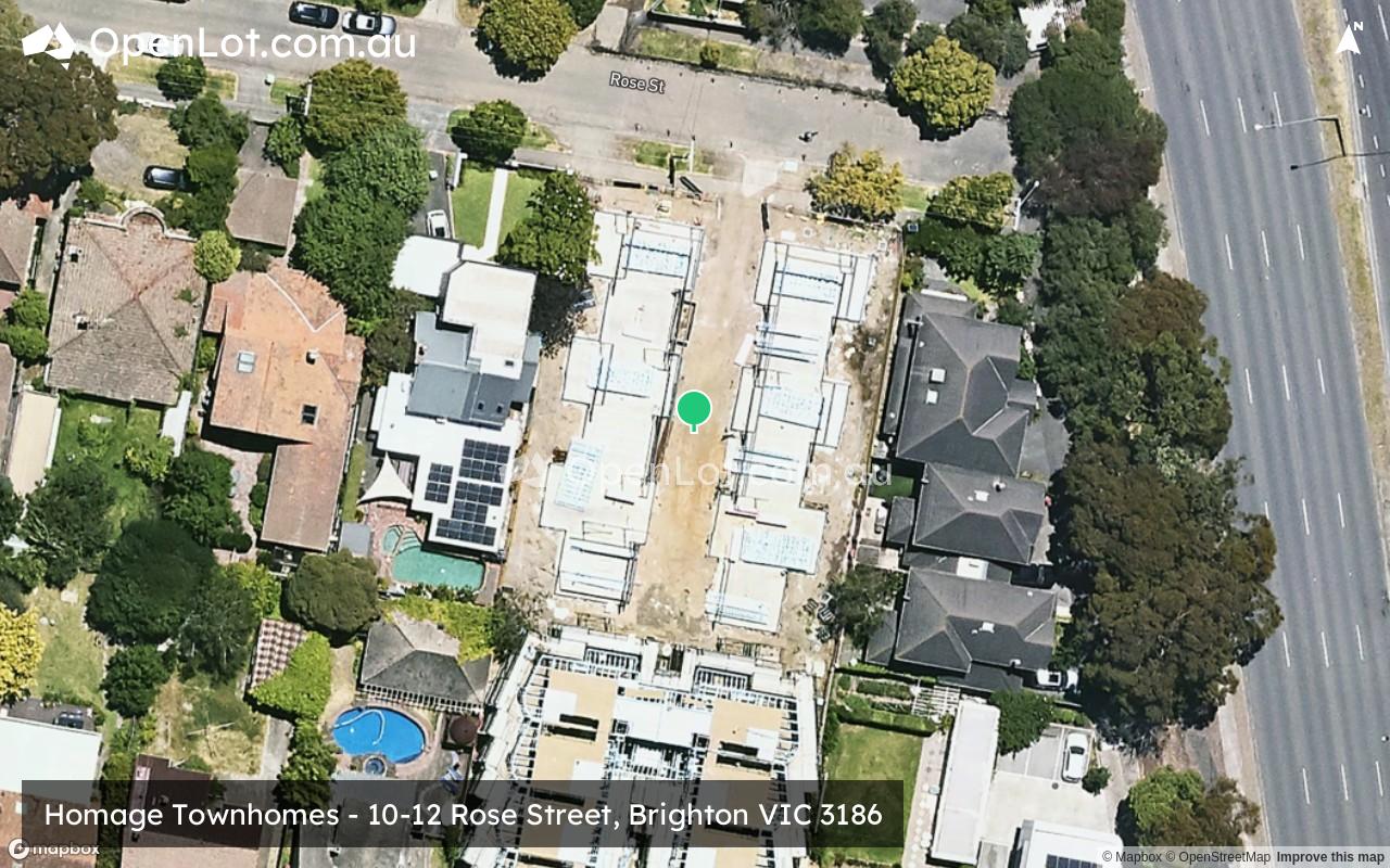 Satellite image for Homage Townhomes - 10-12 Rose Street, Brighton VIC 3186