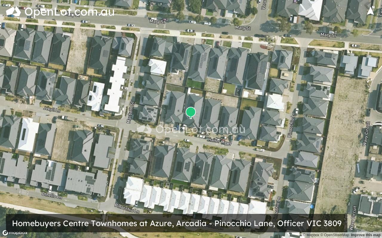 Satellite image for Homebuyers Centre Townhomes at Azure, Arcadia - Pinocchio Lane, Officer VIC 3809
