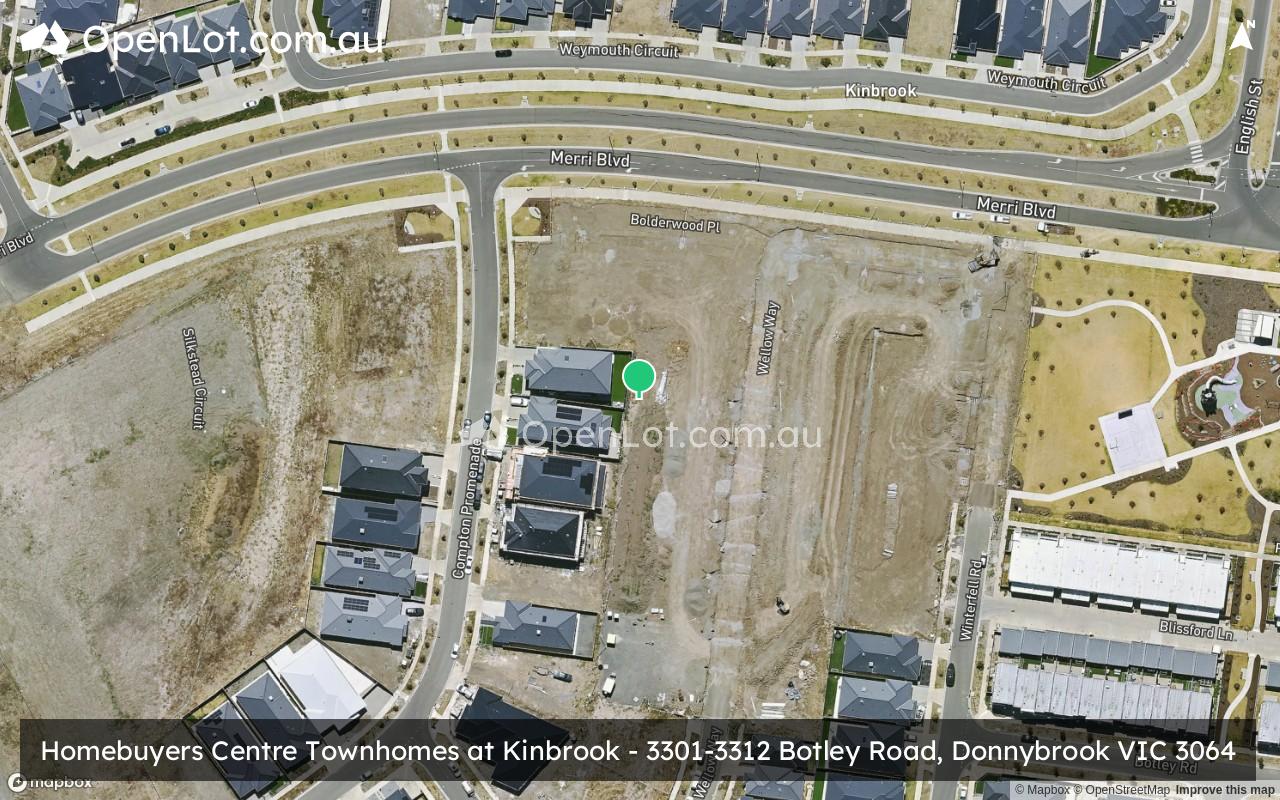 Satellite image for Homebuyers Centre Townhomes at Kinbrook - 3301-3312 Botley Road, Donnybrook VIC 3064