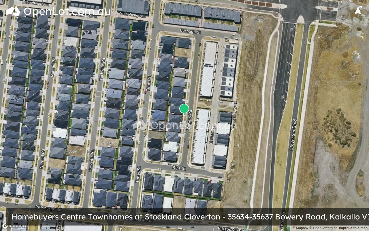 Satellite image for Homebuyers Centre Townhomes at Stockland Cloverton - 35634-35637 Bowery Road, Kalkallo VIC 3064