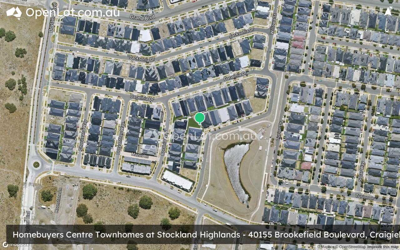 Satellite image for Homebuyers Centre Townhomes at Stockland Highlands - 40155 Brookefield Boulevard, Craigieburn VIC 3064