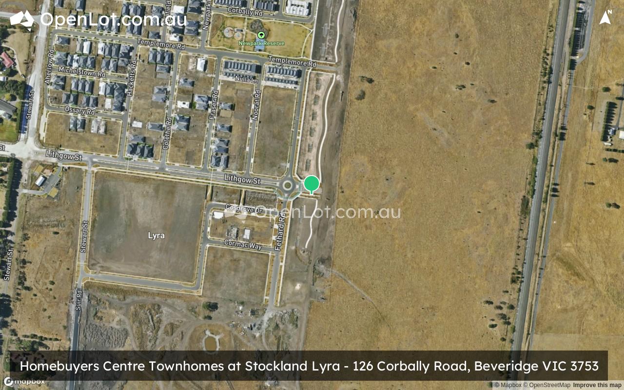 Satellite image for Homebuyers Centre Townhomes at Stockland Lyra - 126 Corbally Road, Beveridge VIC 3753