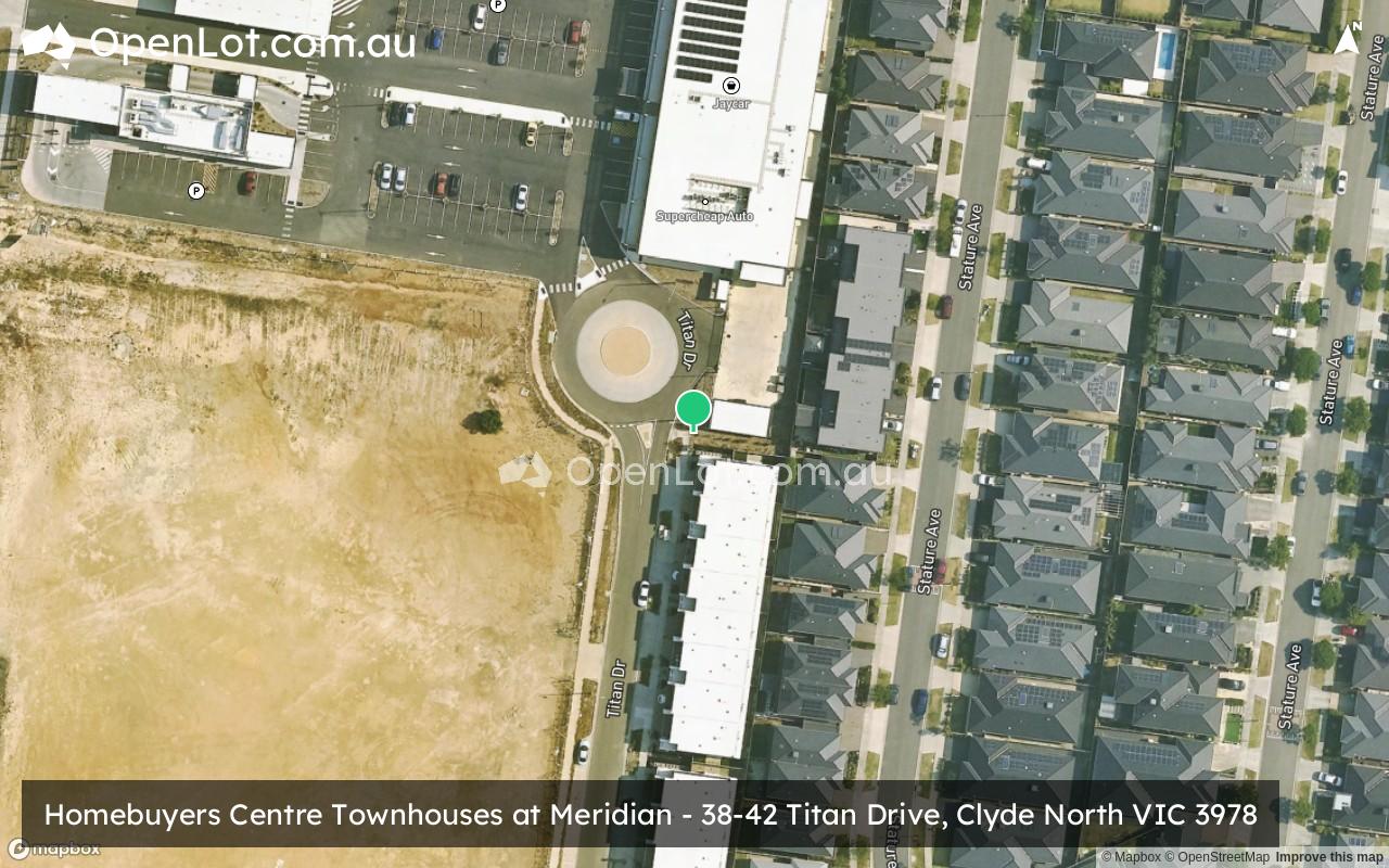 Satellite image for Homebuyers Centre Townhouses at Meridian - 38-42 Titan Drive, Clyde North VIC 3978