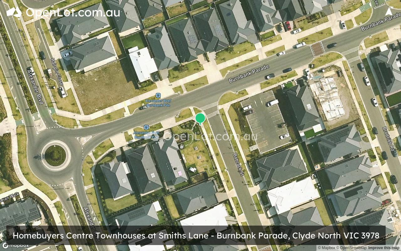 Satellite image for Homebuyers Centre Townhouses at Smiths Lane - Burnbank Parade, Clyde North VIC 3978
