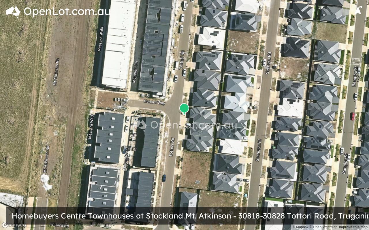 Satellite image for Homebuyers Centre Townhouses at Stockland Mt. Atkinson - 30818-30828 Tottori Road, Truganina VIC 3029
