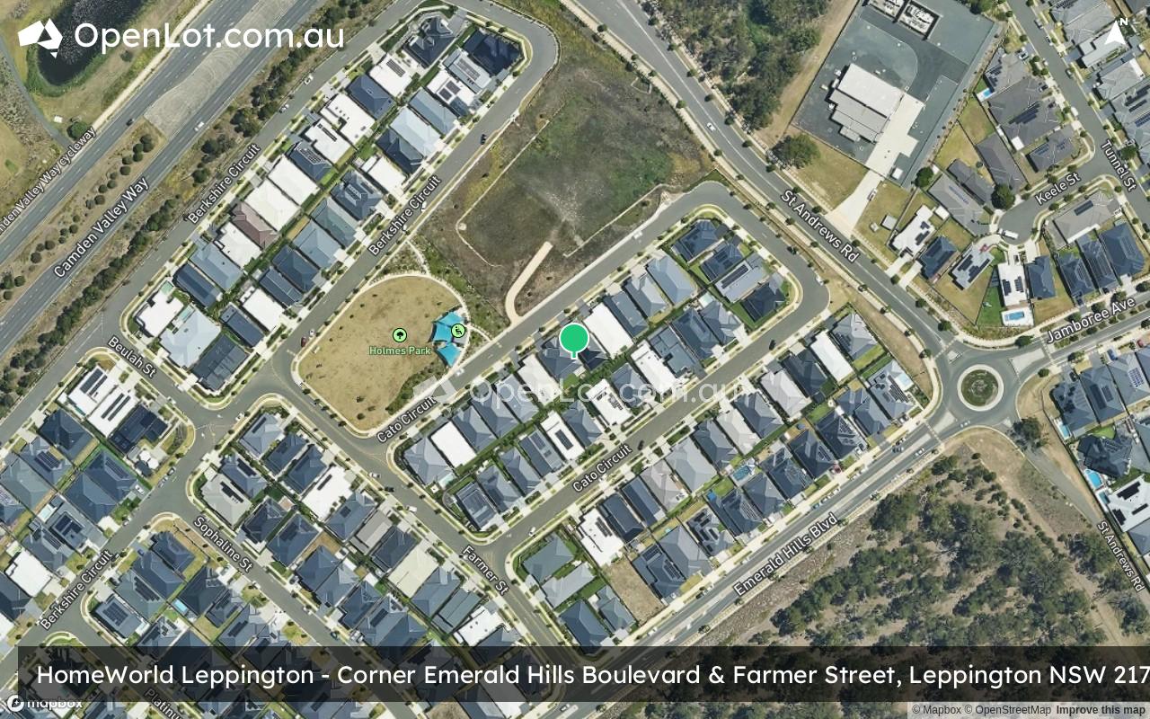 Satellite image for HomeWorld Leppington - Corner Emerald Hills Boulevard & Farmer Street, Leppington NSW 2179