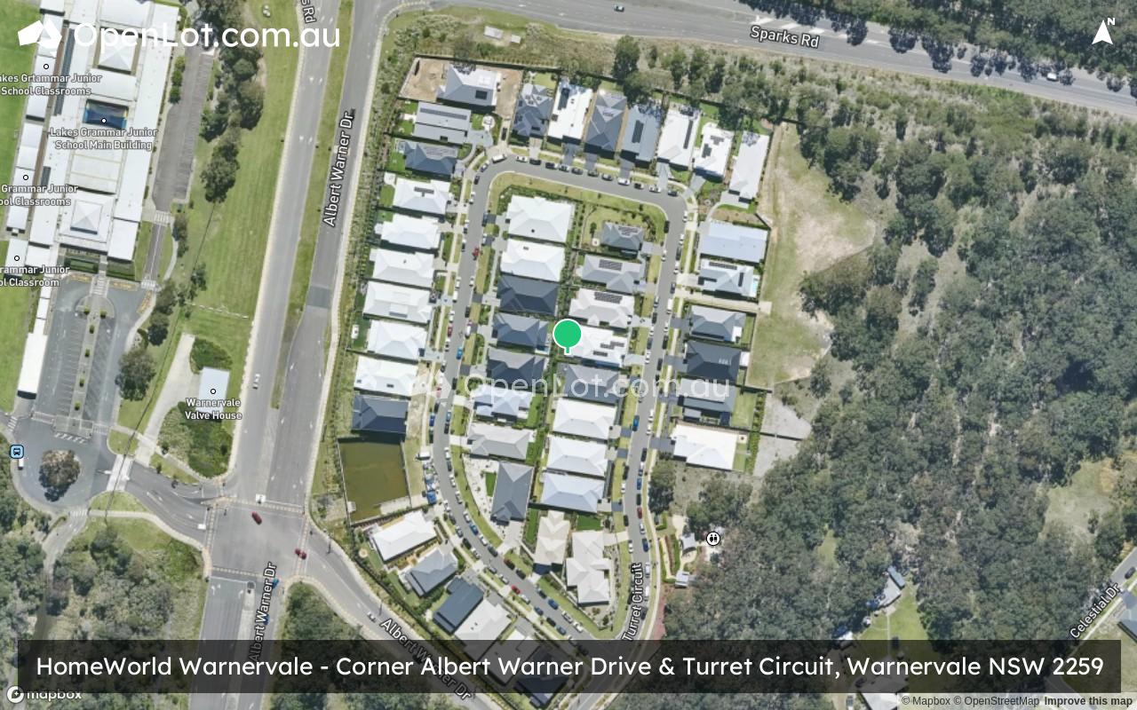 Satellite image for HomeWorld Warnervale - Corner Albert Warner Drive & Turret Circuit, Warnervale NSW 2259