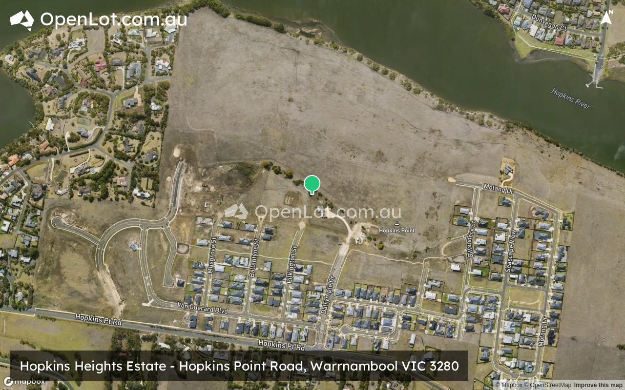 Satellite image for Hopkins Heights Estate - Hopkins Point Road, Warrnambool VIC 3280