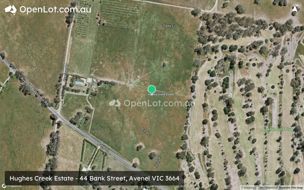 Satellite image for Hughes Creek Estate - 44 Bank Street, Avenel VIC 3664