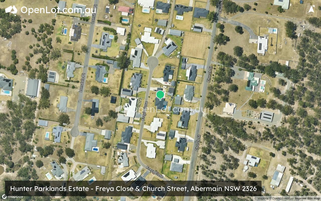 Satellite image for Hunter Parklands Estate - Freya Close & Church Street, Abermain NSW 2326