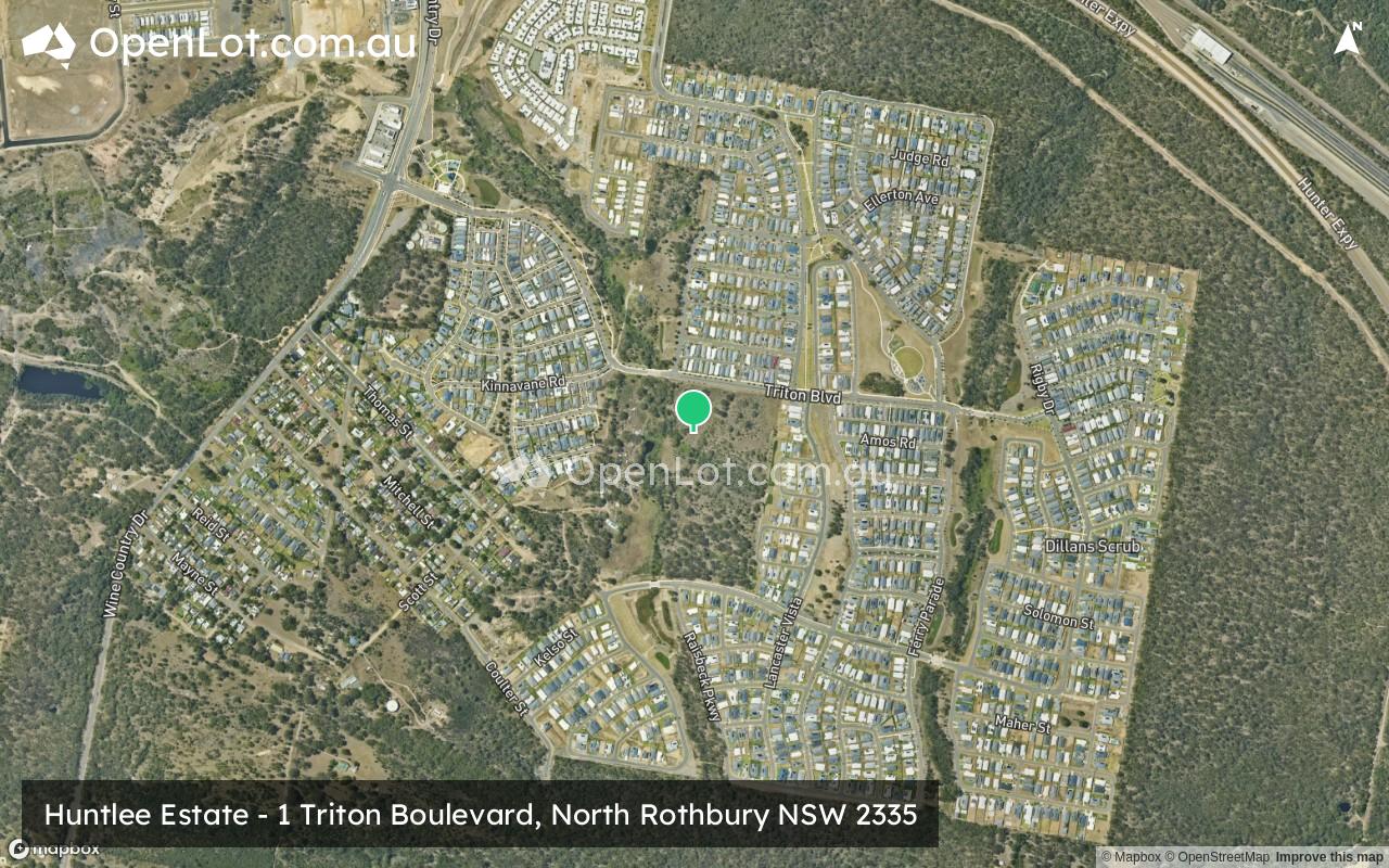 Satellite image for Huntlee Estate - 1 Triton Boulevard, North Rothbury NSW 2335