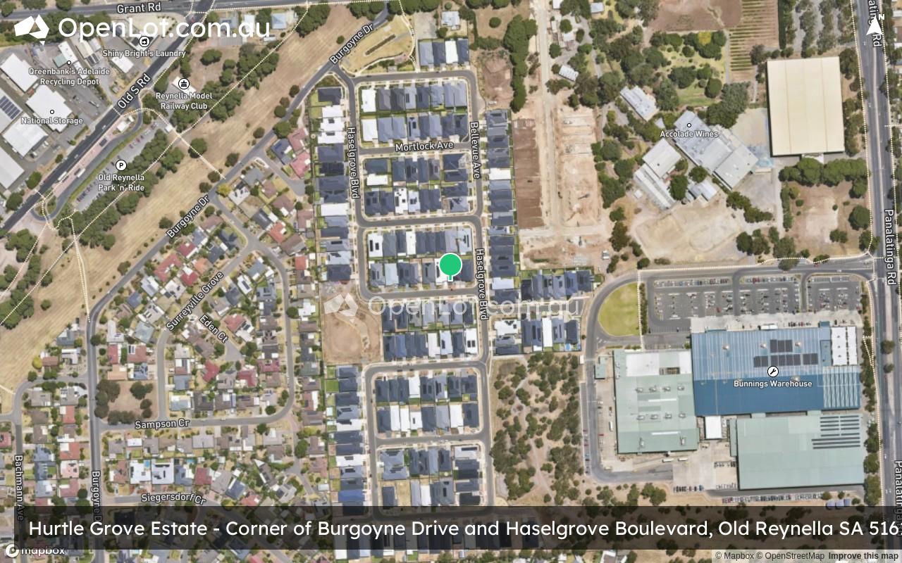 Satellite image for Hurtle Grove Estate - Corner of Burgoyne Drive and Haselgrove Boulevard, Old Reynella SA 5161