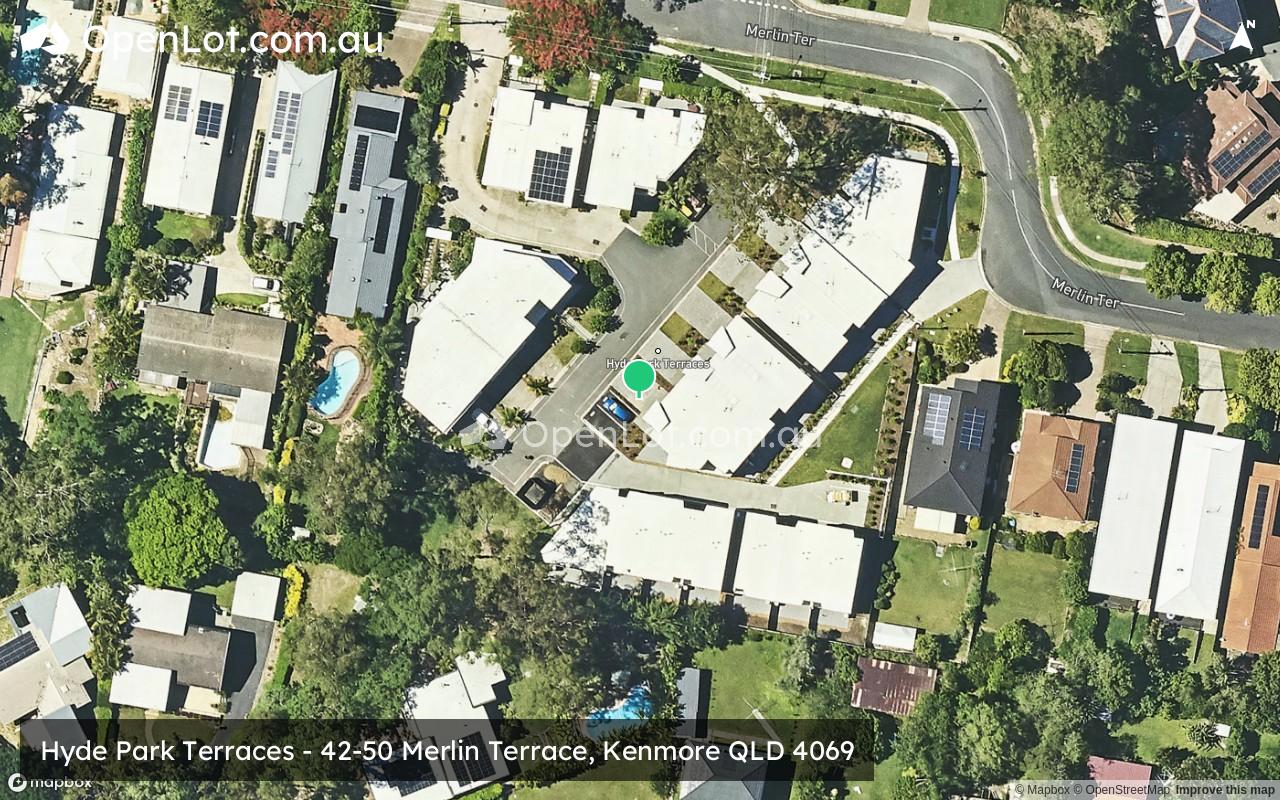 Satellite image for Hyde Park Terraces - 42-50 Merlin Terrace, Kenmore QLD 4069