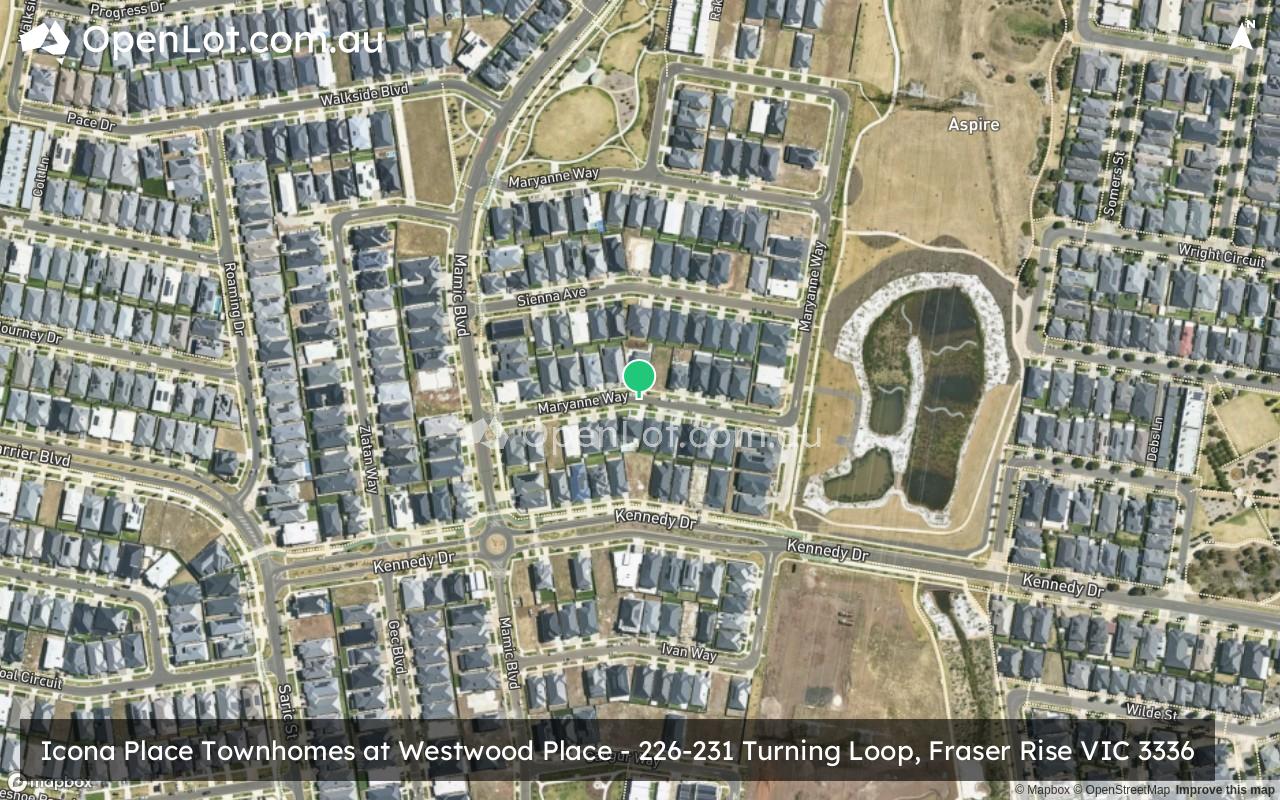 Satellite image for Icona Place Townhomes at Westwood Place - 226-231 Turning Loop, Fraser Rise VIC 3336