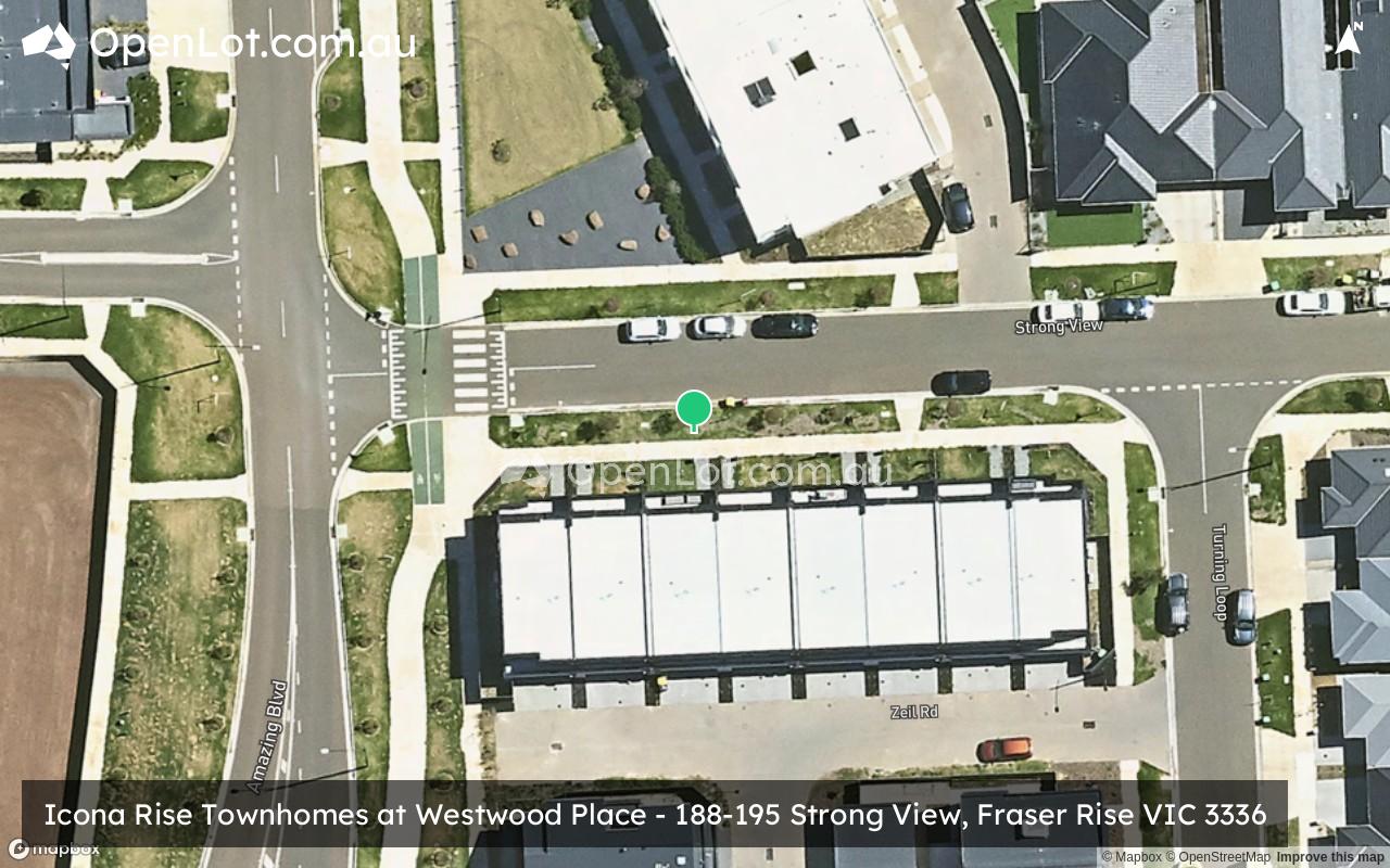 Satellite image for Icona Rise Townhomes at Westwood Place - 188-195 Strong View, Fraser Rise VIC 3336