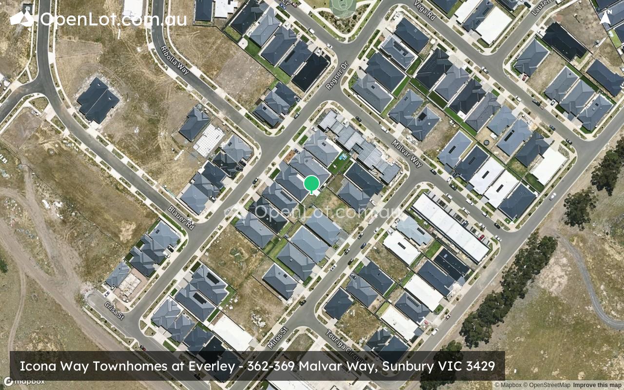 Satellite image for Icona Way Townhomes at Everley - 362-369 Malvar Way, Sunbury VIC 3429