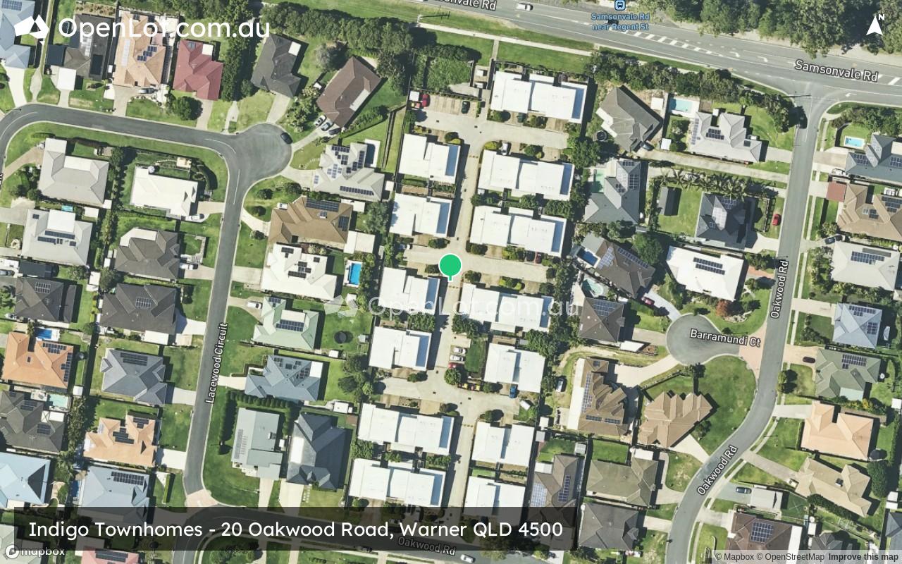 Satellite image for Indigo Townhomes - 20 Oakwood Road, Warner QLD 4500