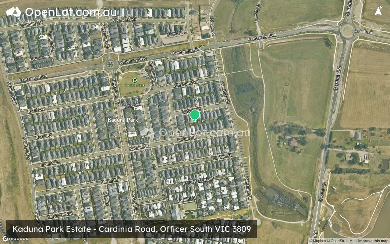 Satellite image for Kaduna Park Estate - Cardinia Road, Officer South VIC 3809