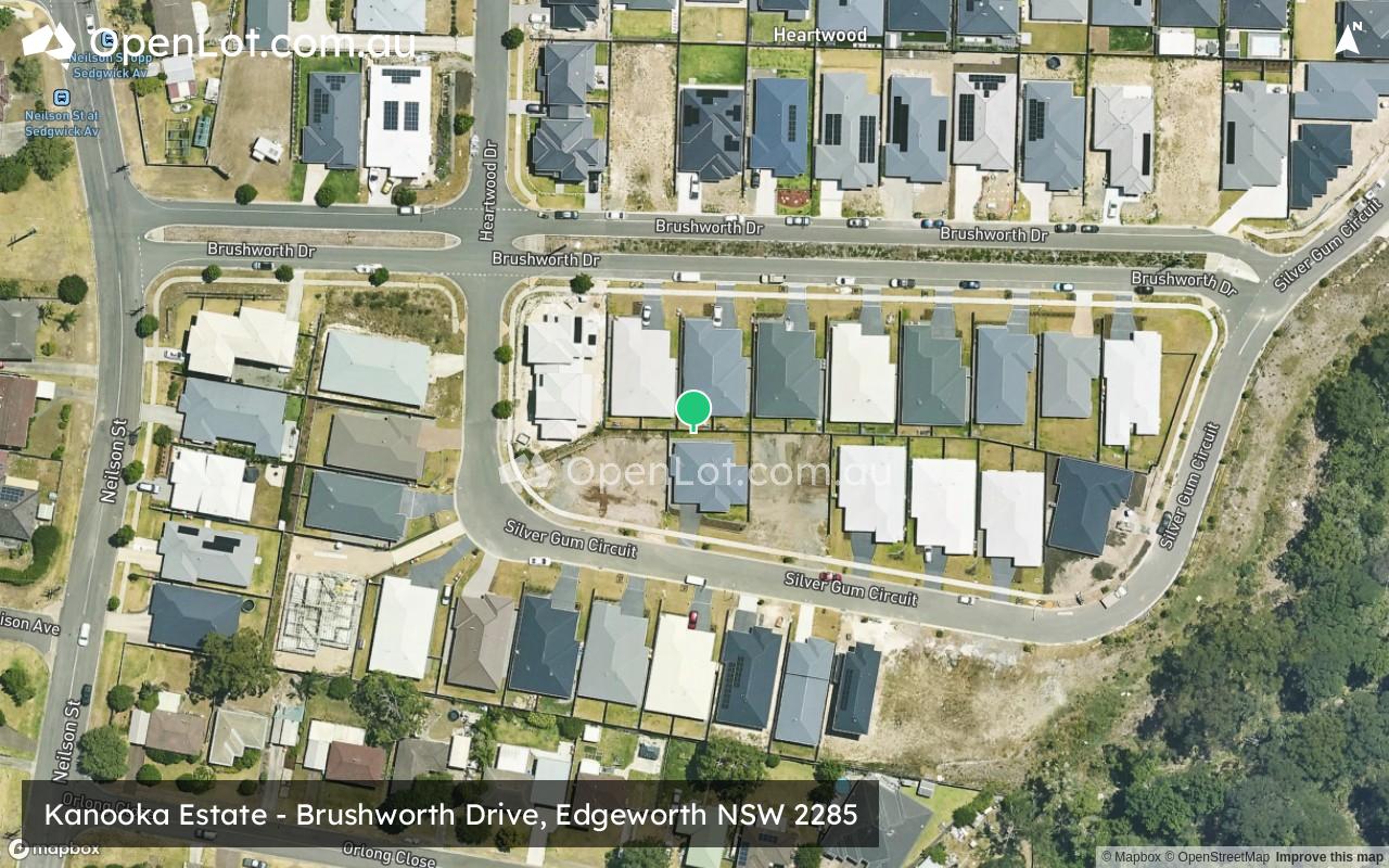 Satellite image for Kanooka Estate - Brushworth Drive, Edgeworth NSW 2285