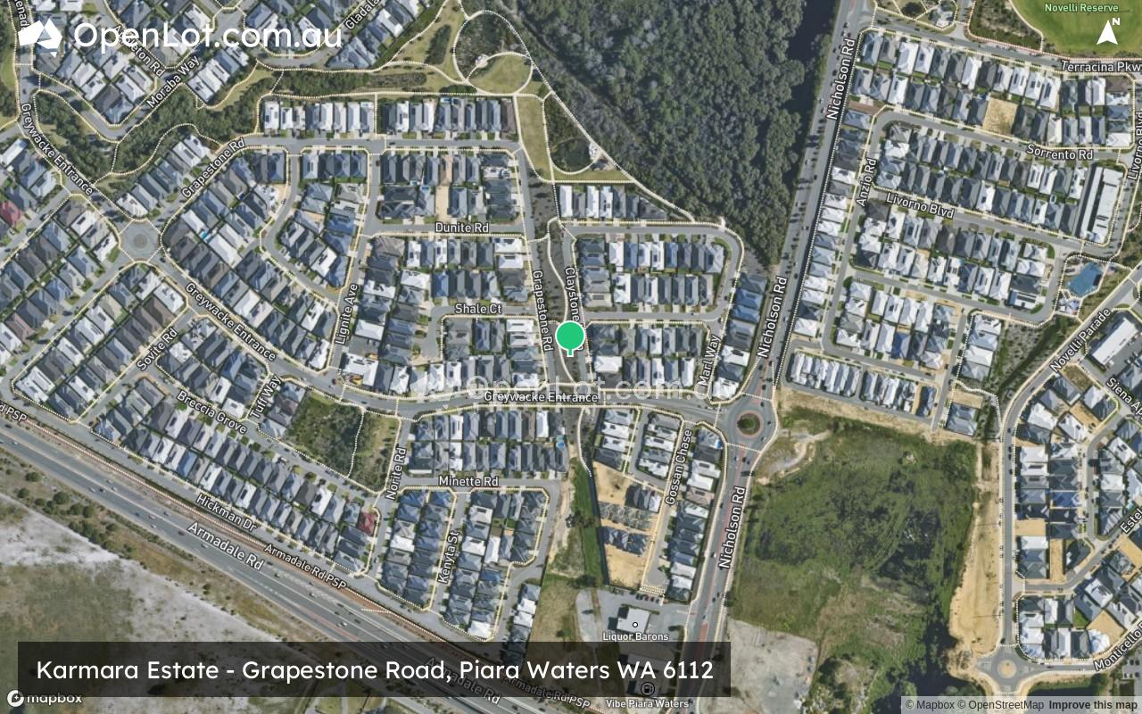 Satellite image for Karmara Estate - Grapestone Road, Piara Waters WA 6112