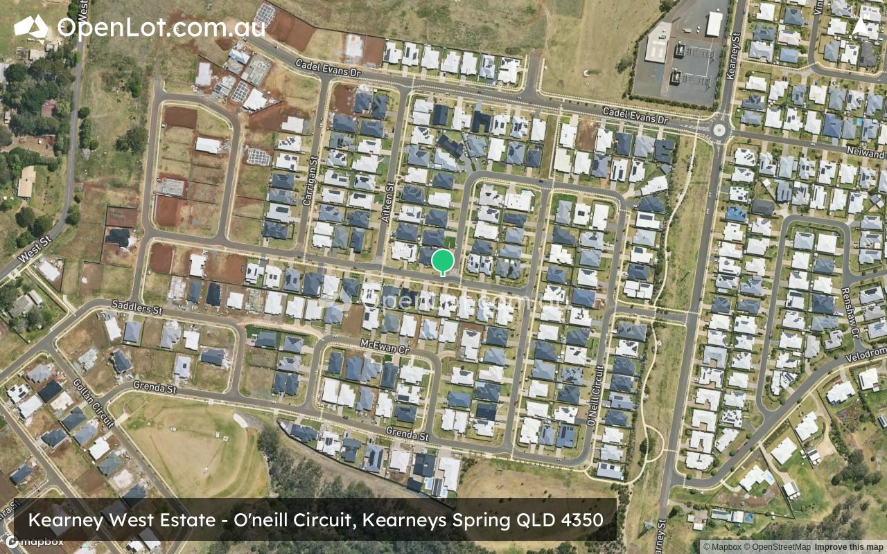 Satellite image for Kearney West Estate - O'neill Circuit, Kearneys Spring QLD 4350