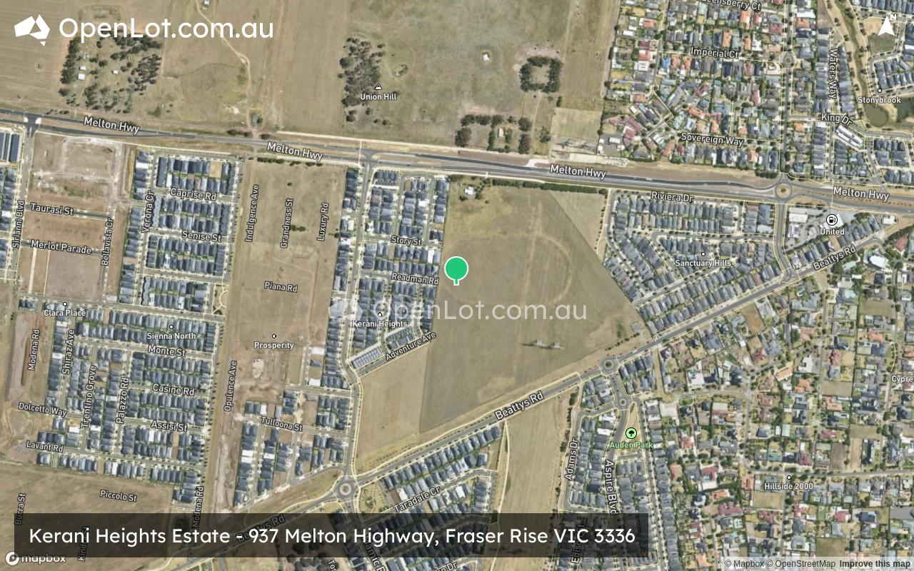 Satellite image for Kerani Heights Estate - 937 Melton Highway, Fraser Rise VIC 3336