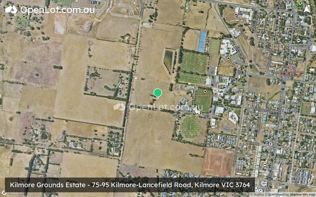 Satellite image for Kilmore Grounds Estate - 75-95 Kilmore-Lancefield Road, Kilmore VIC 3764